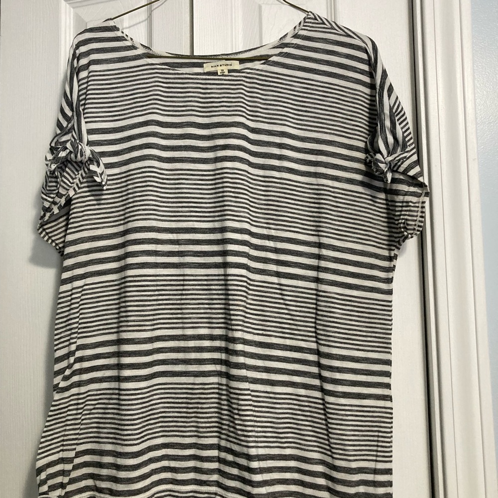 Max Studio Monochrome Striped Top